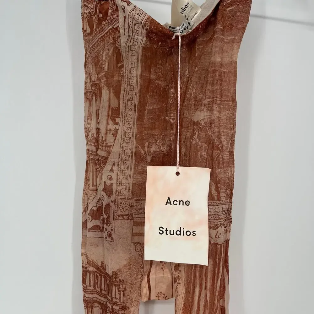 Acne Studios Trompe L'Oeil Architectural Print Tights XS Brown NWT - Picture 6 of 10